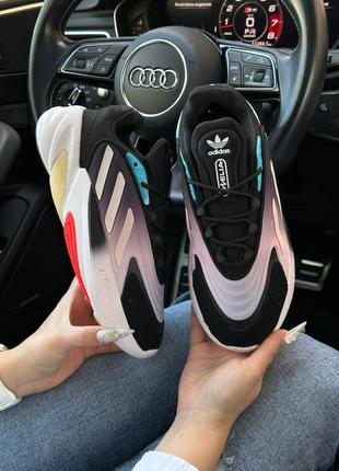 Код в1732 🔥женские кроссовки adidas ozelia black gradient purple w черные4 фото