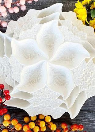 Менажниця порцеляновий кругла "квітка" stenson mc2615 20см (mc2615-8)