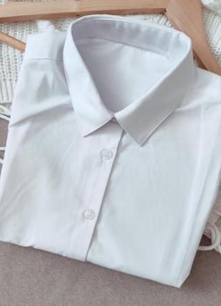Белая рубашка на короткий рукав белая рубашка для мальчиков 12-13 р (152-158см) georgе форма в школу