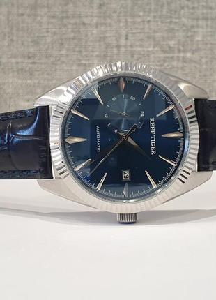 Чоловічий годинник часы reef tiger rga1616 automatic blue sapphire 41mm