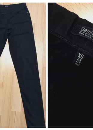 Чёрные джинсы на резинке bershka xs/24.3 фото