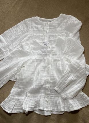 Муслінова блузка на дівчинку 6-7р та 7-8 р