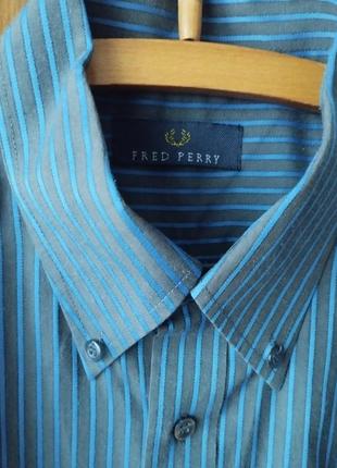 Вишукана орігінальна чоловіча сорочка в смужку з довгими  рукавами від fred perry ,5 фото