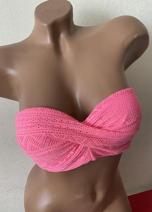 Яркий розовый купальный розовый лиф бюст без бретелей с