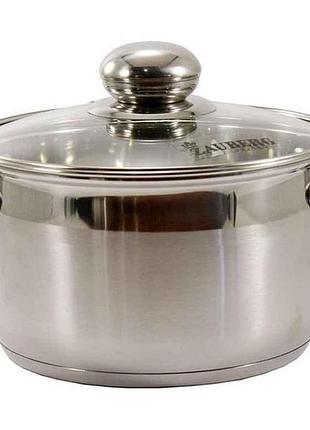 Каструля zauberg 1,3 літрів нержавіюча з кришкою zb-1.3 c (zb1.3c)