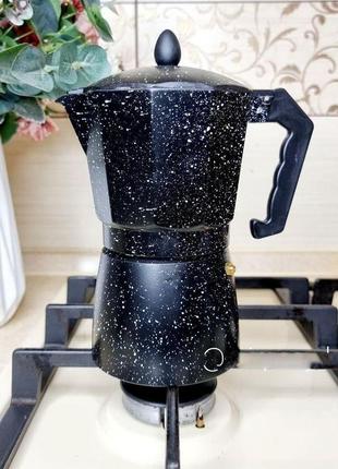 Гейзерна кавоварка газова 300мл edenberg eb - 3785 гейзер для кави мармурове покриття