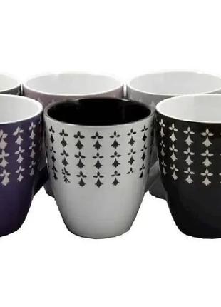 Чашка 400мл візерунок чорна kw111