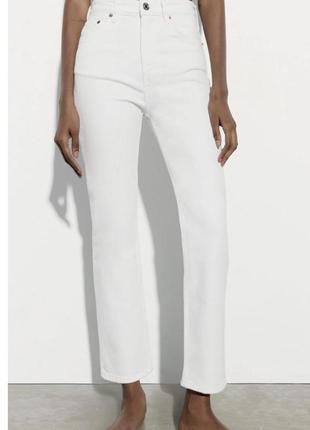 Белые джинсы мом мам zara hm mango massimo dutti брюки брюки джинсы 32 прямые фит3 фото