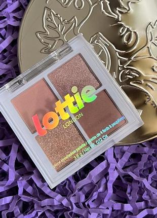 Шикарная палетка lottie london eyeshadow quad in the rose golds