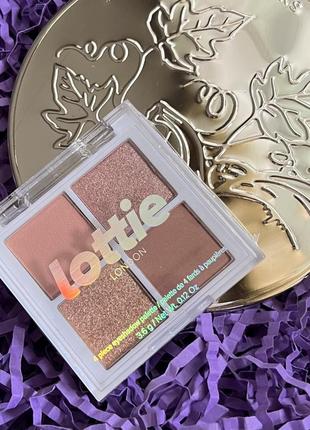 Шикарная палетка lottie london eyeshadow quad in the rose golds2 фото