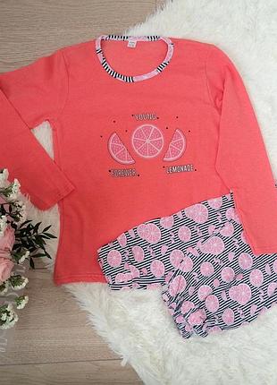 Яркая женская пижама байка норма турция  44, 46 размер. одежда для дома и сна. турция