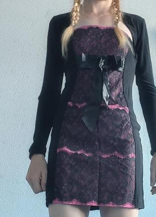 Сукня чорно-фіолетова 🖤💜 без брителек