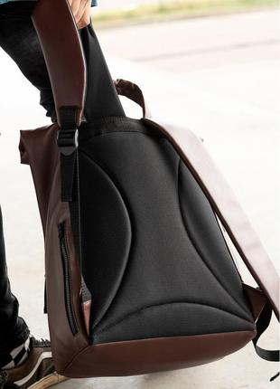 Рюкзак вмісткий ролл roll з анатомічною спинкою для ноутбука колір коричневий .8 фото