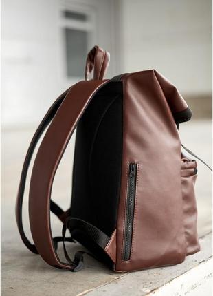 Рюкзак вмісткий ролл roll з анатомічною спинкою для ноутбука колір коричневий .5 фото