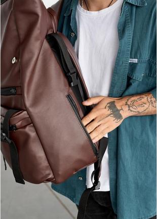 Рюкзак вмісткий ролл roll з анатомічною спинкою для ноутбука колір коричневий .4 фото