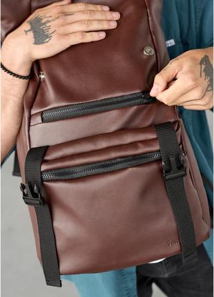 Рюкзак вмісткий ролл roll з анатомічною спинкою для ноутбука колір коричневий .9 фото