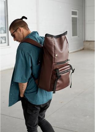 Рюкзак вмісткий ролл roll з анатомічною спинкою для ноутбука колір коричневий .3 фото