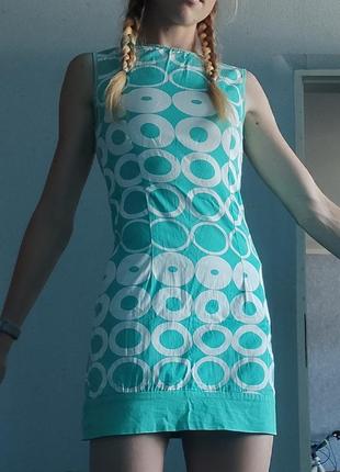 Нарядна сукня бірюзова з більми кільцями💚2 фото