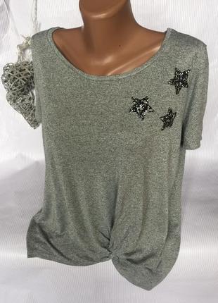 Стильная трикотажная футболка кофта со звёздами jonina