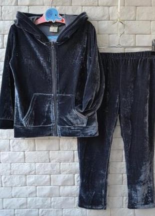 Стильный велюровый костюм для девочки бархат