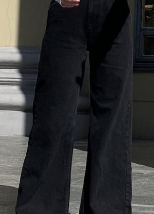 Чорні джинси чорні джинсові штани super wideleg