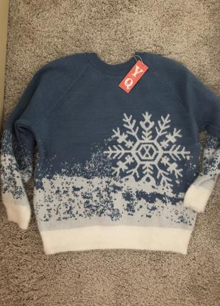 Теплий светр з сніжинкою4 фото
