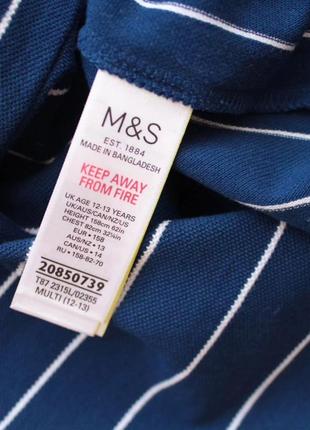 Стильное синее поло в поло m&amp;s на подростка4 фото