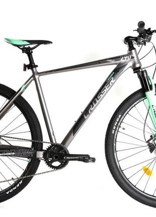 Велосипед найнер crosser solo 29" (рама 19, 2*9) hidraulic l-twoo сіро-зелений