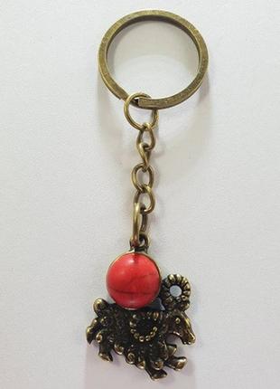 Брелок овен бронзовое покрытие коралл / брелок овен бронзовое покрытие коралл 2x2 см