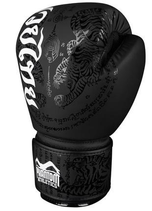 Боксерские перчатки phantom muay thai black 10 унций2 фото