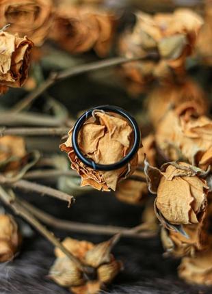 Кольцо из натурального камня агат черный h-3мм 17-18 р-р