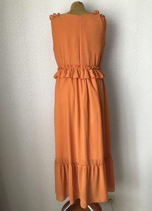 Красивое платье в пол насыщенного цвета охра от shein, размер xl3 фото