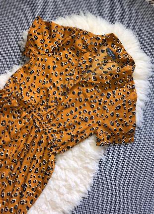 Комбинезон комбез атласный сатиновый леопардовый принт анималистический ромпер шортами8 фото