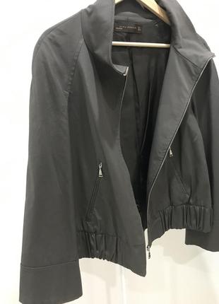 Куртка-бомбер ветровка хаки с объемными рукавами zara woman spain zara8 фото