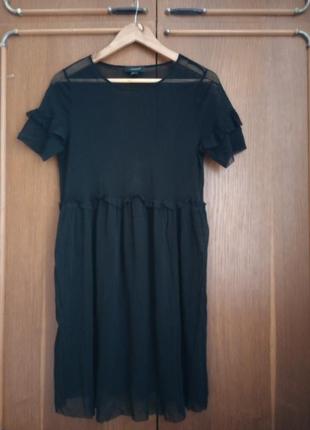 Чорна сукня туніка сіточка3 фото