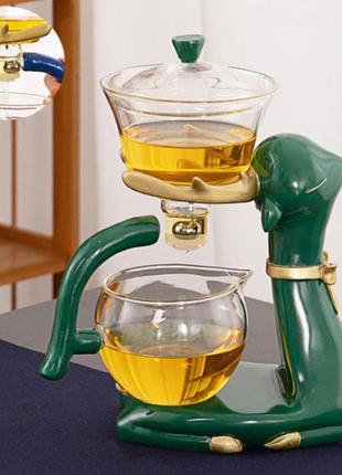 Сервіз лінивий чай "оленя" зелений 350мл. + подарунок