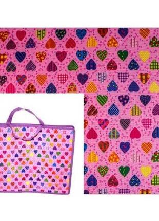 Папка а3 полімер 450103 текстильна на блискавці   сердечка  (1/10) 46х34х7см