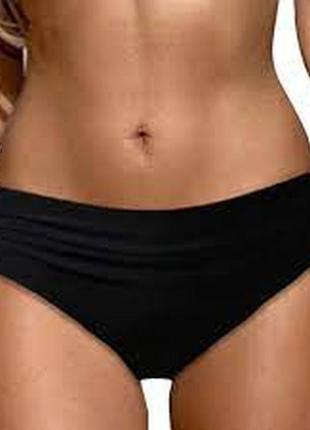 Низ от купальника женские плавки размер 48 / 14 черный бикини с отворотом1 фото
