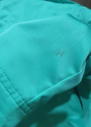 Атласный бирюзовый укороченный пиджак4 фото