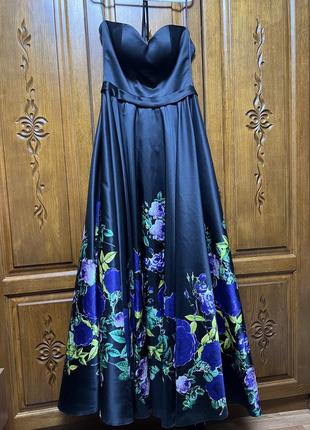 Розкішка чорна сукня з квітковим принтом 🔥🔥🔥