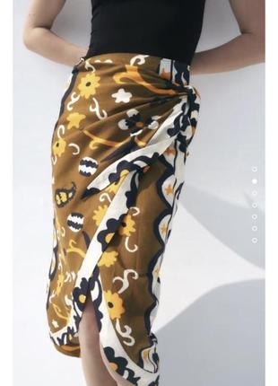 Юбка zara из льна m,l новая с этикетками