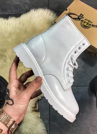 Женские ботинки белые 🍁dr martens triple white🍁мартинс кожаные демисезонные