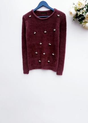 Мягенький свитер травка красивый свитер с жемчужинками
