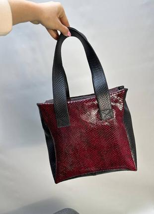 Эксклюзивная сумка шоппер из итальянской кожи и замши женская4 фото