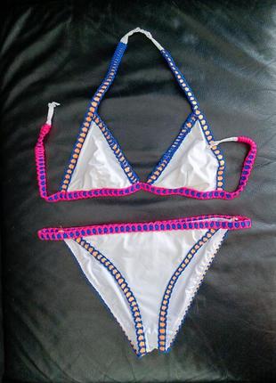 Роздільний купальник з в'язаними вставками