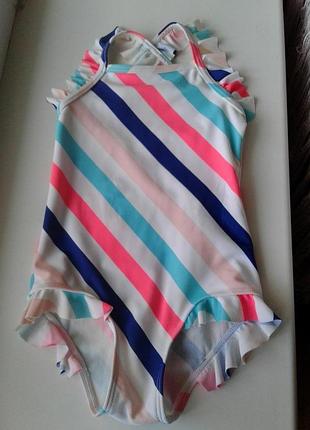 Слитный яркий  купальник для  девочки 1-1,5 года m&s