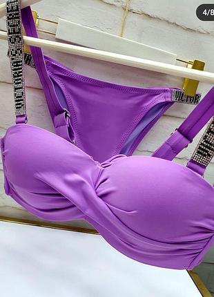 Роздільний купальник лавнда лавандовий купальник балконет анжеліка анжеліка бандо