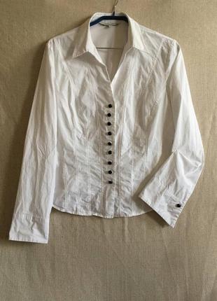 Белая блузка рубашка корсетного типа длинный рукав1 фото