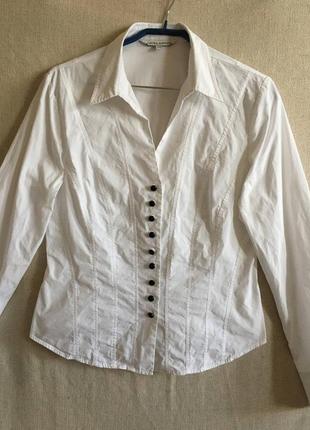 Белая блузка рубашка корсетного типа длинный рукав3 фото