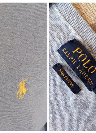 Polo  ralph lauren джемпер/светр pima з бавовни з v-подібним вирізом3 фото